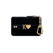 Görseli Galeri görüntüleyiciye yükleyin, GLAM. Kişiselleştirilebilir Deri Mini Cüzdan Siyah