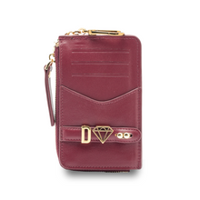 Görseli Galeri görüntüleyiciye yükleyin, GLAM. Kişiselleştirilebilir Deri Cüzdan BURGUNDY