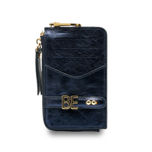 Görseli Galeri görüntüleyiciye yükleyin, GLAM. Kişiselleştirilebilir Deri Cüzdan LACİVERT