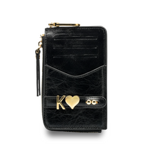 Görseli Galeri görüntüleyiciye yükleyin, GLAM. Kişiselleştirilebilir Deri Cüzdan SİYAH