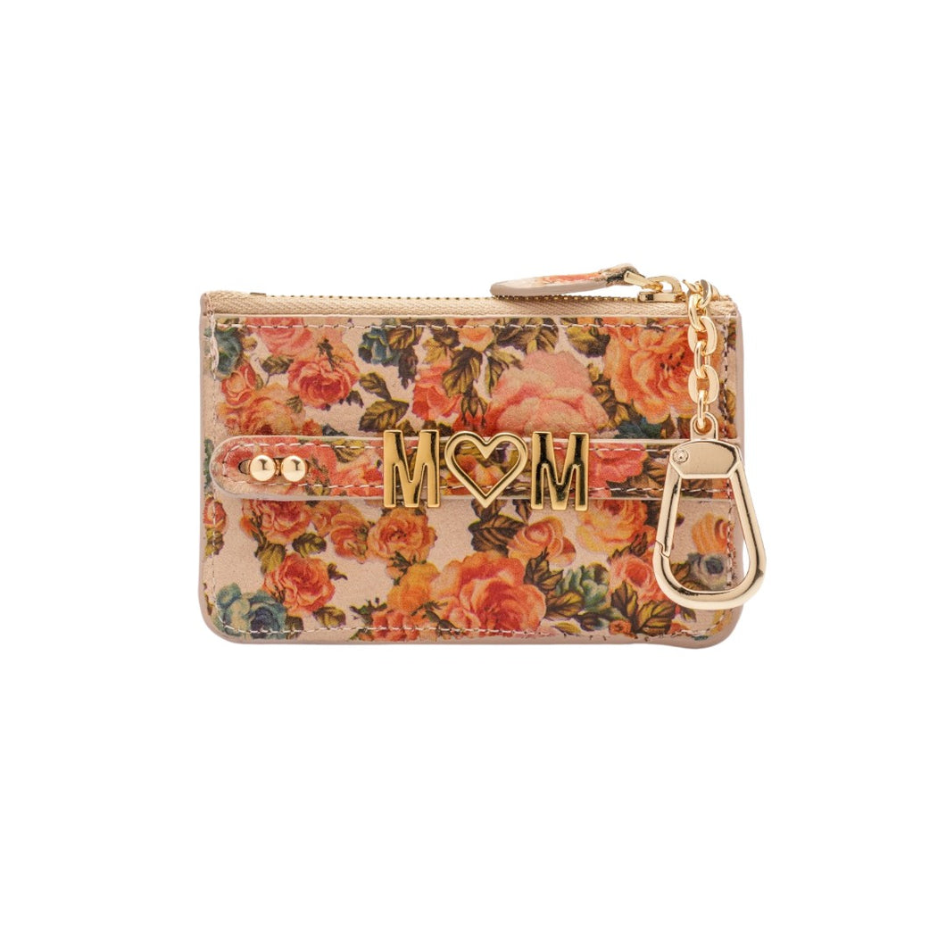 GLAM. Kişiselleştirilebilir Mini Cüzdan Turuncu Çiçekli